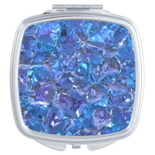 Crystal Blue and Purple Compact Mirror