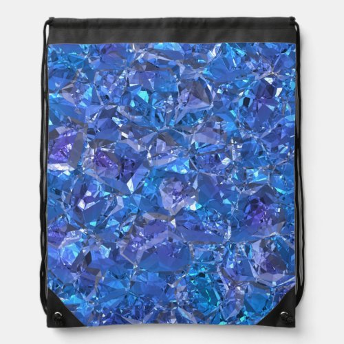 Crystal Blue and Purple Drawstring Bag