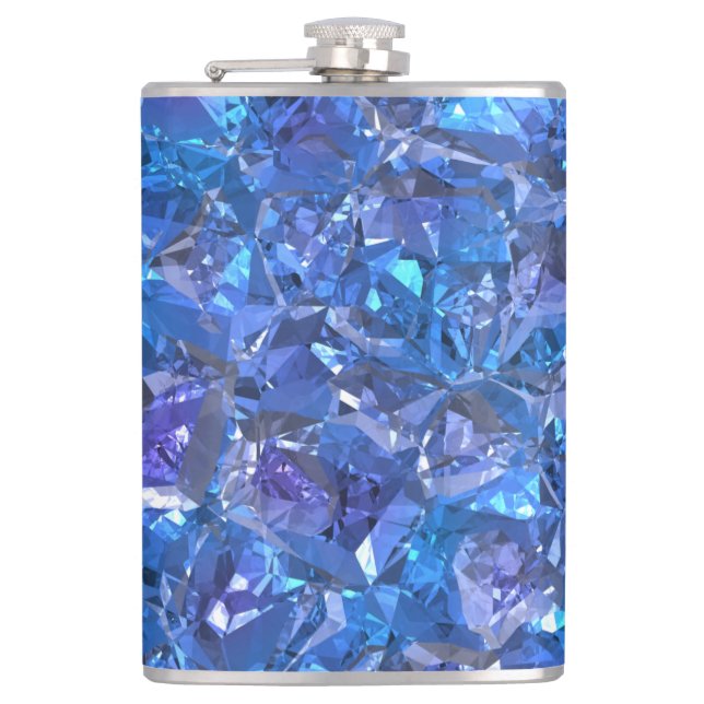 Crystal Blue and Purple Flask (Front)