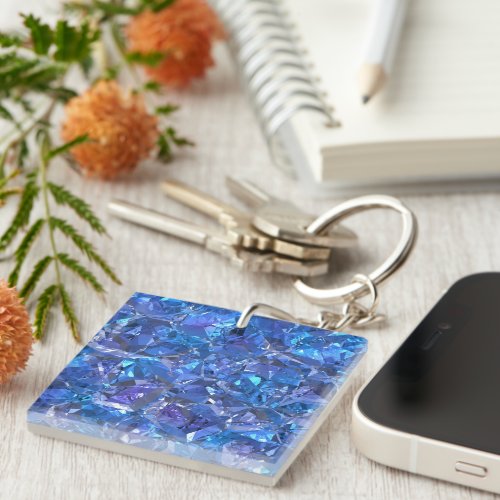 Crystal Blue and Purple Keychain