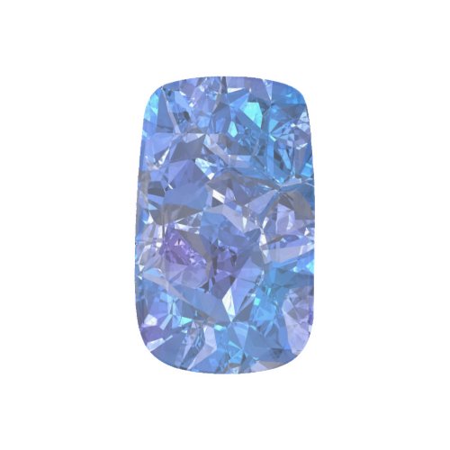 Crystal Blue and Purple Minx Nail Art