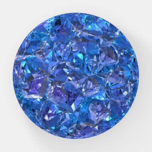 Crystal Blue and Purple Paperweight