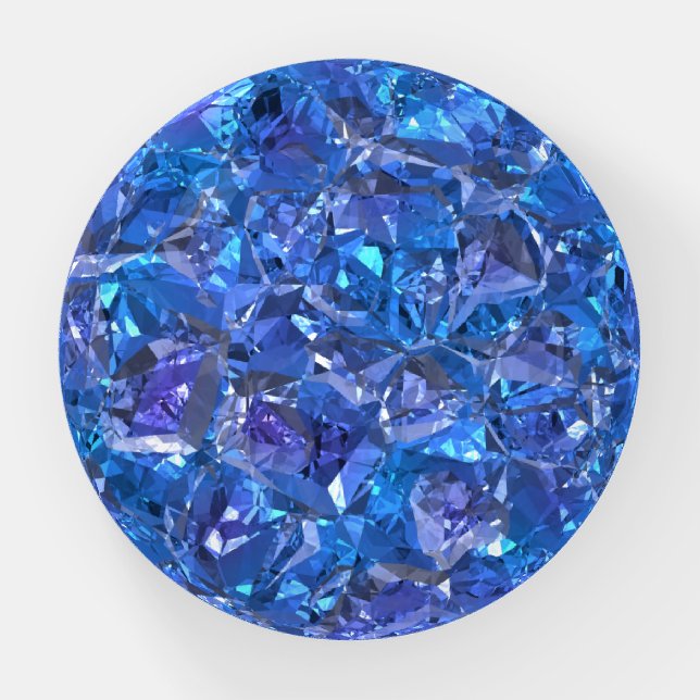 Crystal Blue and Purple Paperweight (Front)