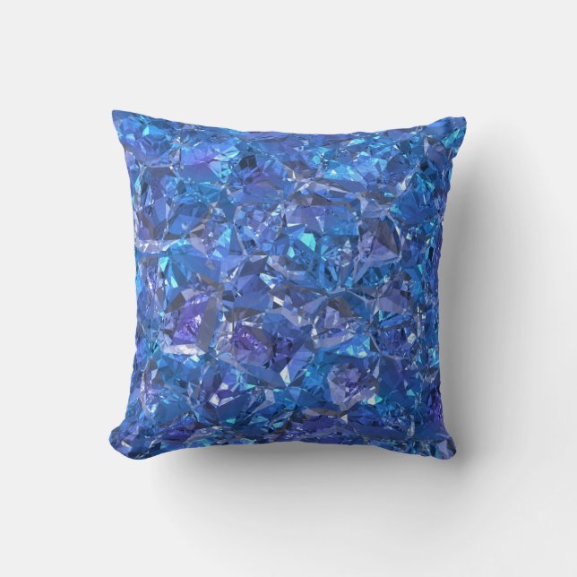 Crystal Blue and Purple Throw Pillow (Front)