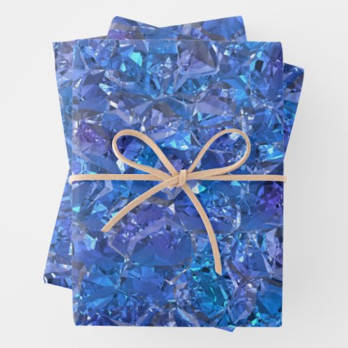 Crystal Blue and Purple Wrapping Paper Sheets