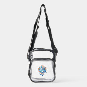 Crystal Blue Bunny and Blue Jay Heart Clear Crossbody Bag