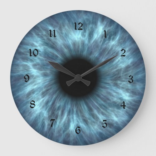 Crystal Blue Eyeball Large Clock