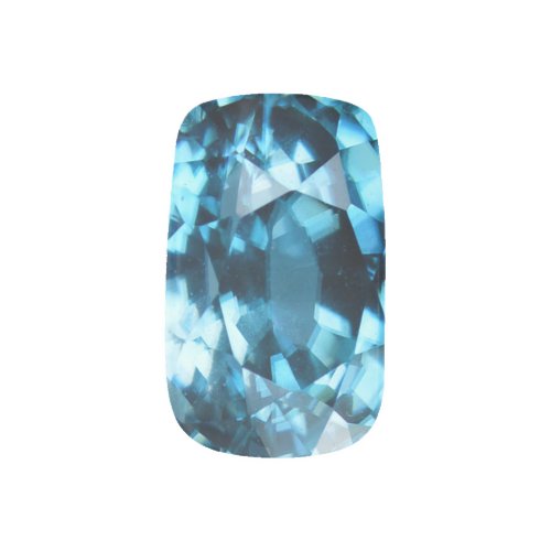 Crystal Blue Gemstone Zircon December Birthstone Minx Nail Art