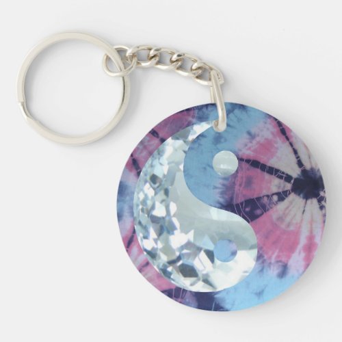 Crystal Blue Persuasion Yin and Yang Keychain