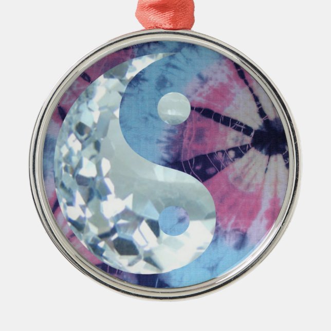 Crystal Blue Persuasion Yin and Yang Metal Ornament (Front)