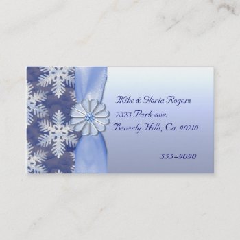 Crystal Blue Snowflake Celebration Business Card by StarStruckDezigns at Zazzle
