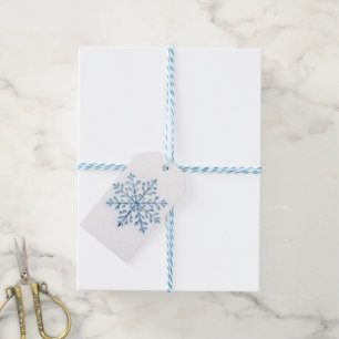 crystal blue snowflake  design gift tags