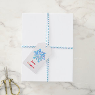 crystal blue snowflake design gift tags