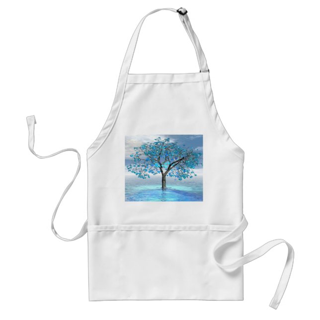 Crystal Blue Tree Adult Apron (Front)