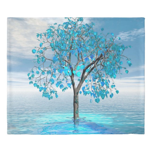 Crystal Blue Tree Duvet Cover (Front)