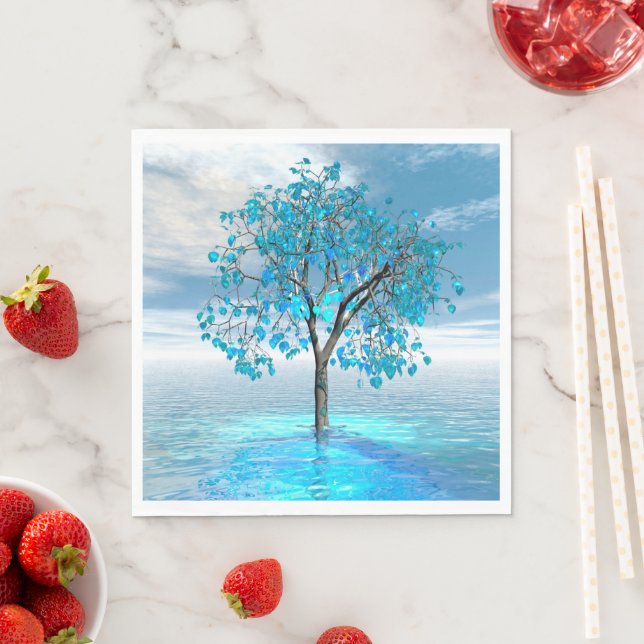 Crystal Blue Tree Napkins (Insitu)