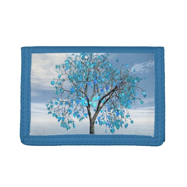 Crystal Blue Tree Trifold Wallet (Front)