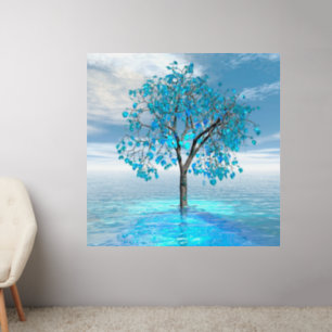 Crystal Blue Tree Wall Decal