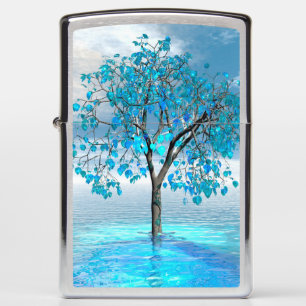 Crystal Blue Tree Zippo Lighter