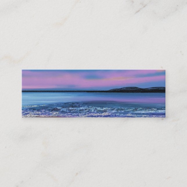 Crystal Blue Water Bookmark Mini Business Card (Front)