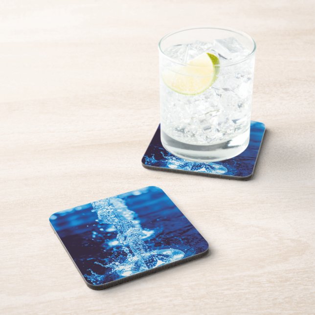 Crystal Blue Water Effect Beverage Coaster (Right Side)