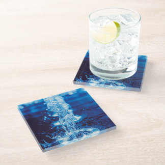 Crystal Blue Water Effect Glass Coaster