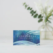 Crystal Blue Water Ripple & Waves Pool & Spa Business Card (Standing Front)