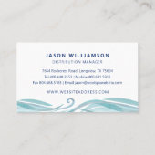 Crystal Blue Water Ripple & Waves Pool & Spa Business Card (Back)