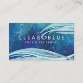 Crystal Blue Water Ripple & Waves Pool & Spa Business Card (Front)