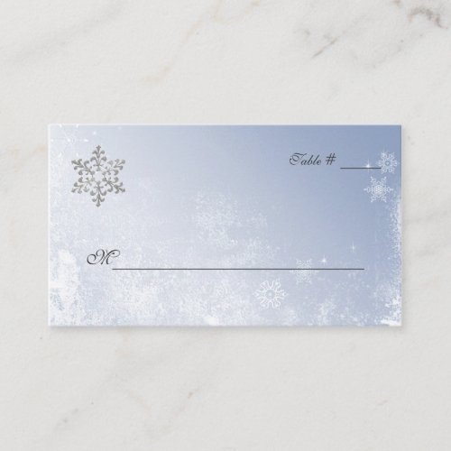 Crystal Blue Winter Wedding Place Cards
