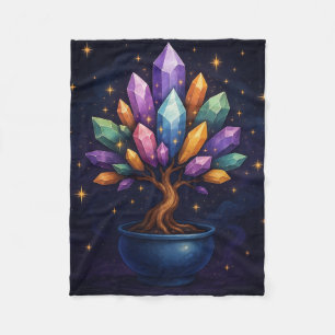 Crystal Bonsai Throw Blanket – Mystical Nature Art