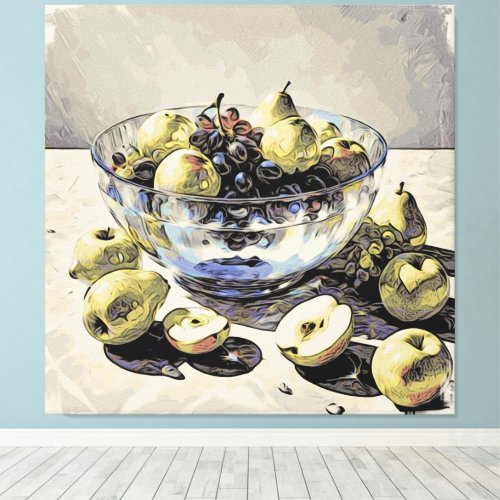 Crystal Bowl SC6 Still Life Fruit Art Gift Canvas Print