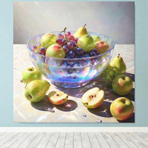 Crystal Bowl Still Life Fruit Art Gift SC6 Canvas Print