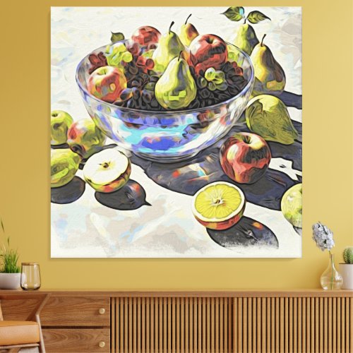 Crystal Bowl Still Life SC6 Fruit Art Gift Canvas Print