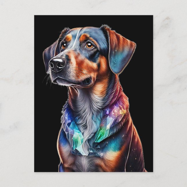 Crystal Brown Dog  Postcard (Front)