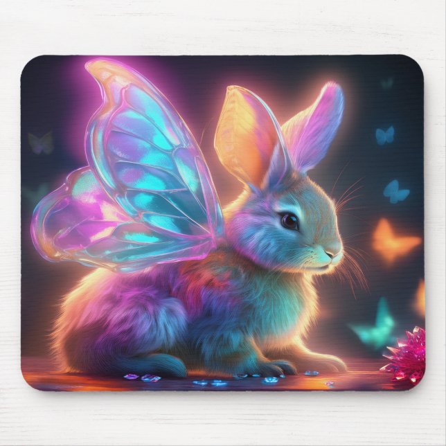 Crystal Bunny Mouse Pad (Front)