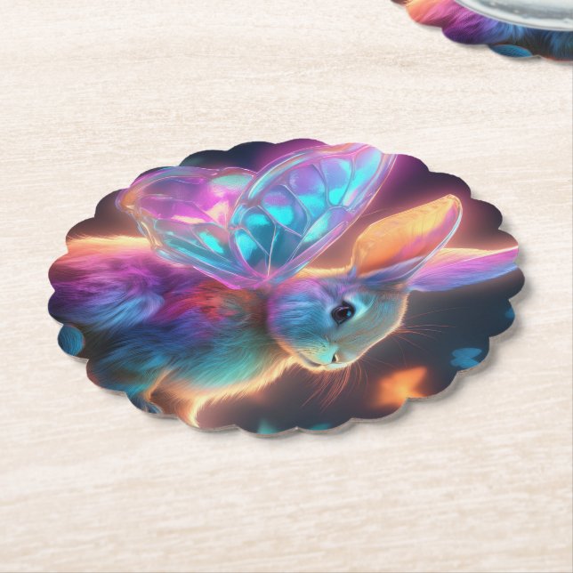 Crystal Bunny Paper Coaster (Angled)