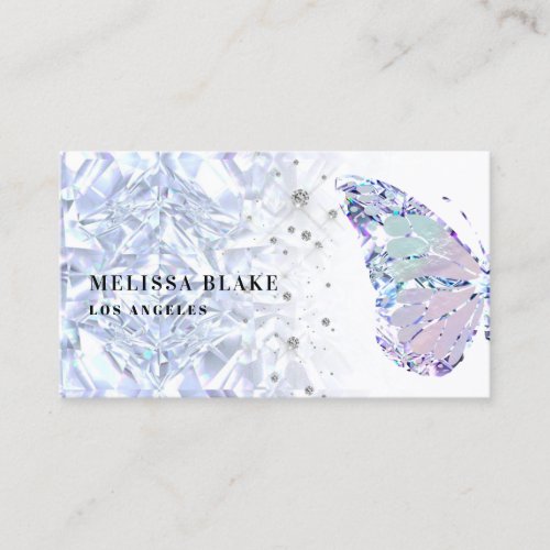 crystal butterfly logo business card