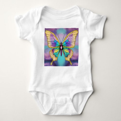 Crystal Butterfly Tie_Dye iIllustration Baby Bodysuit