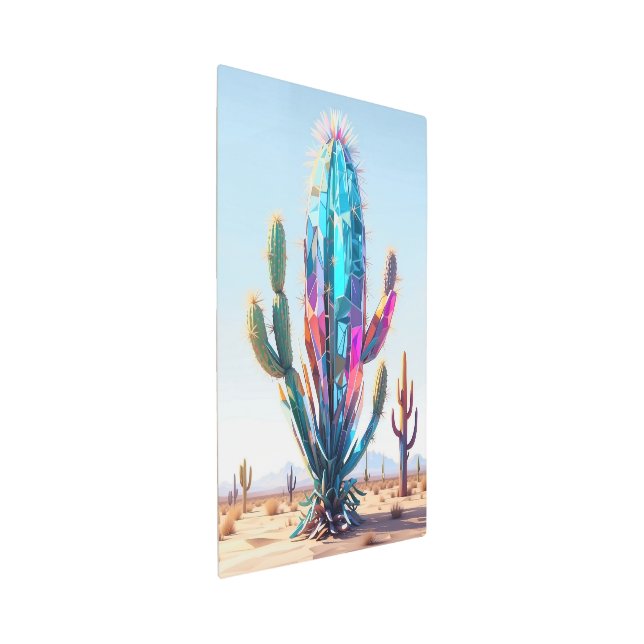 Crystal Cactus in the desert. Metal Print (3/4)