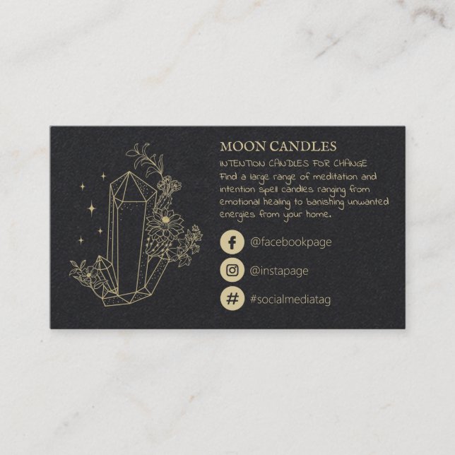 Crystal Candle Spell Business Card (Front)