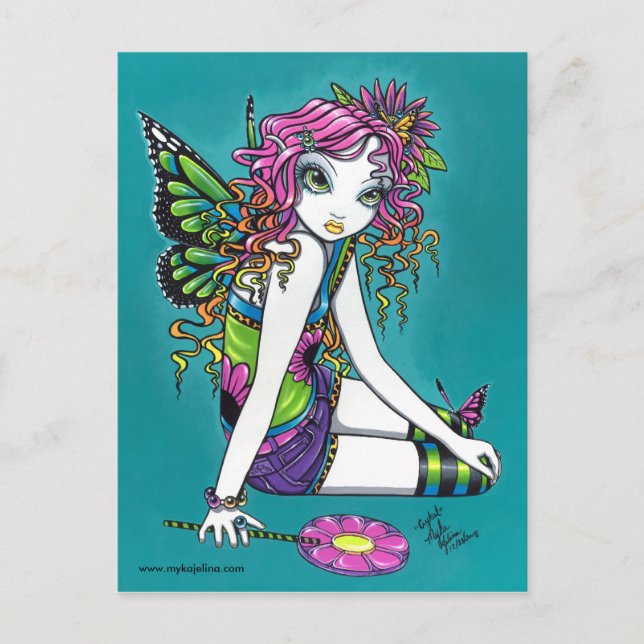 Crystal Candy Rainbow Fairy Postcard (Front)