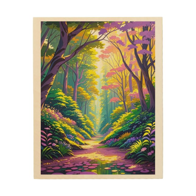 Crystal Cascade Wood Wall Art (Front)