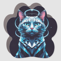 Crystal Cat Geometric Vector Art 