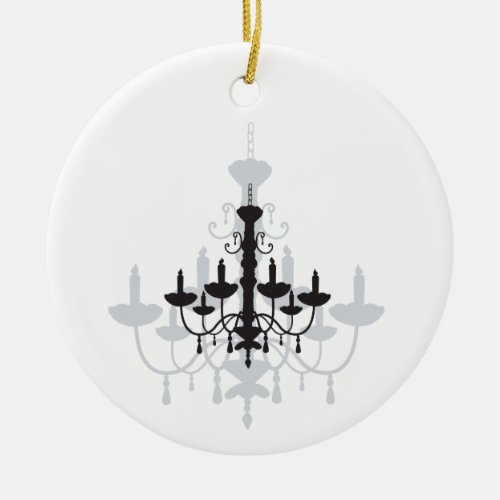 Crystal Chandelier Black Gothic and Shadow Ceramic Ornament