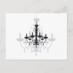 Crystal Chandelier Black Gothic and Shadow Postcard