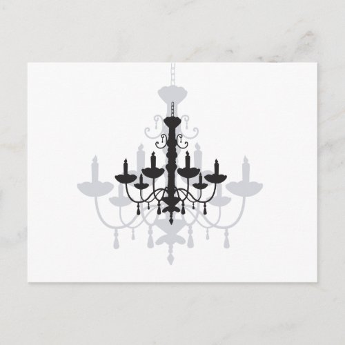 Crystal Chandelier Black Gothic and Shadow Postcard