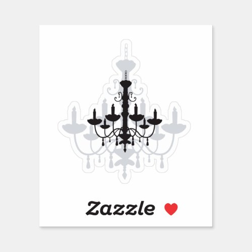 Crystal Chandelier Black Gothic and Shadow Sticker