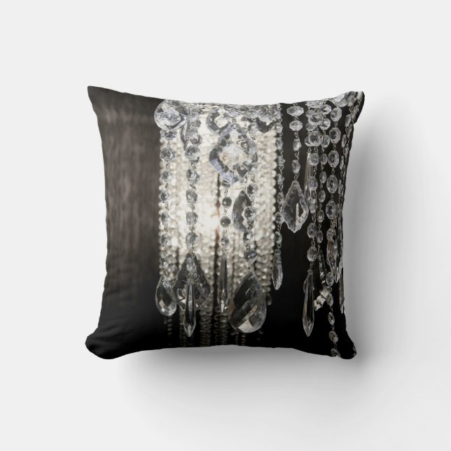 Crystal Chandelier Chic Glass Throw Couch Pillow (Front)