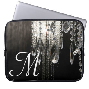 Crystal Chandelier Chic Monogram 15" Laptop Case